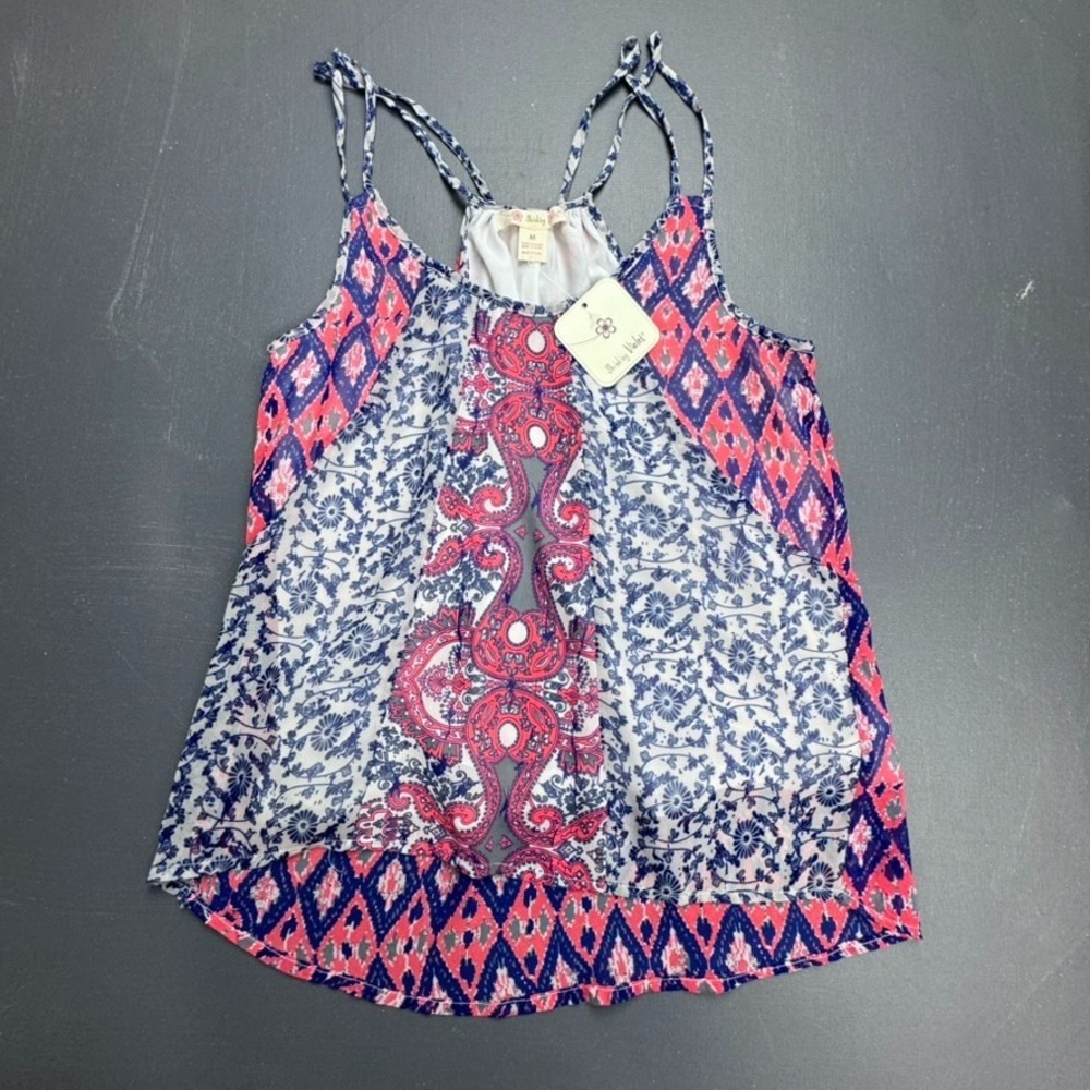 Shrinking Violet Tank Top Women's M Pink Boho Paisley Sleeveless Festival NWT